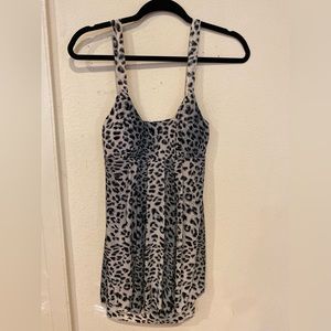 Body Central Leopard Print Dress, Small, Blue/Grey Leopard Print